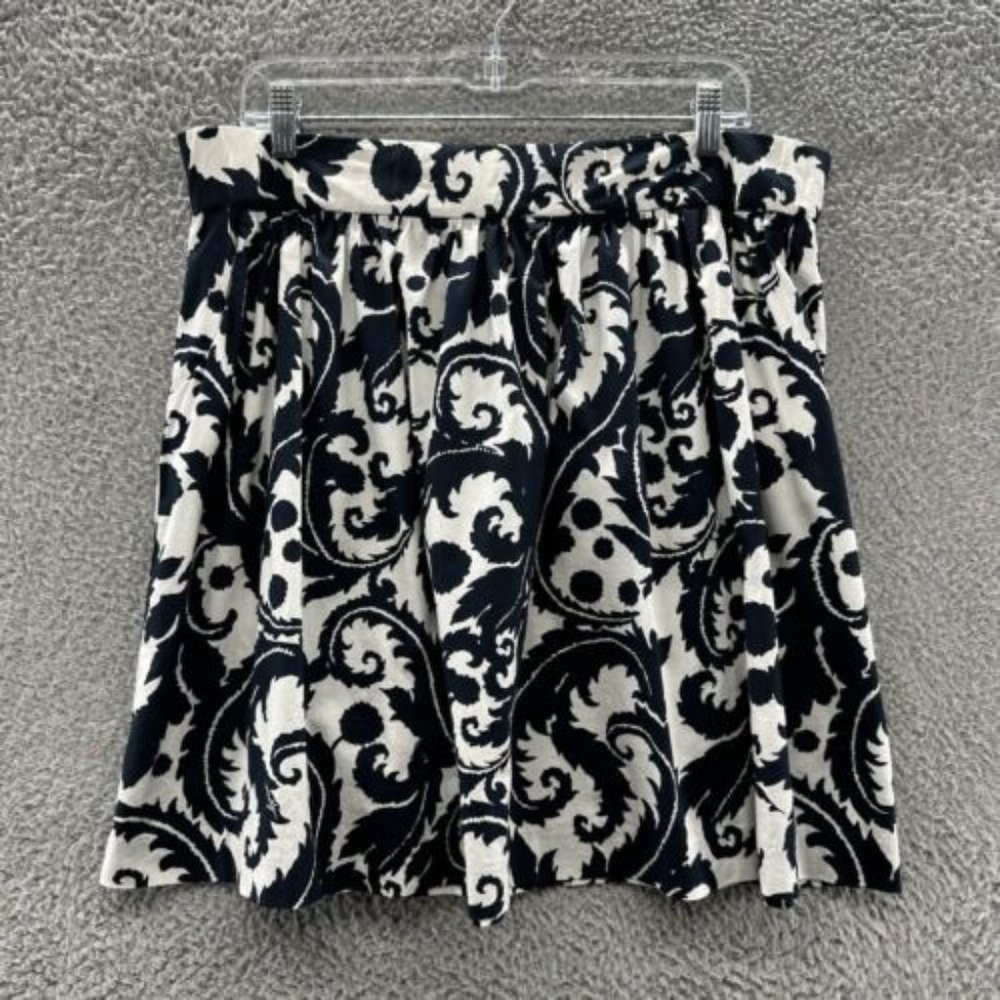 Banana Republic Milly Collection Skirt Womens 0 Blue Paisley Print Pleated Skirt